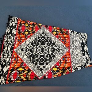 2010s retro trendy African/Aztec print maxi skirt with tassels